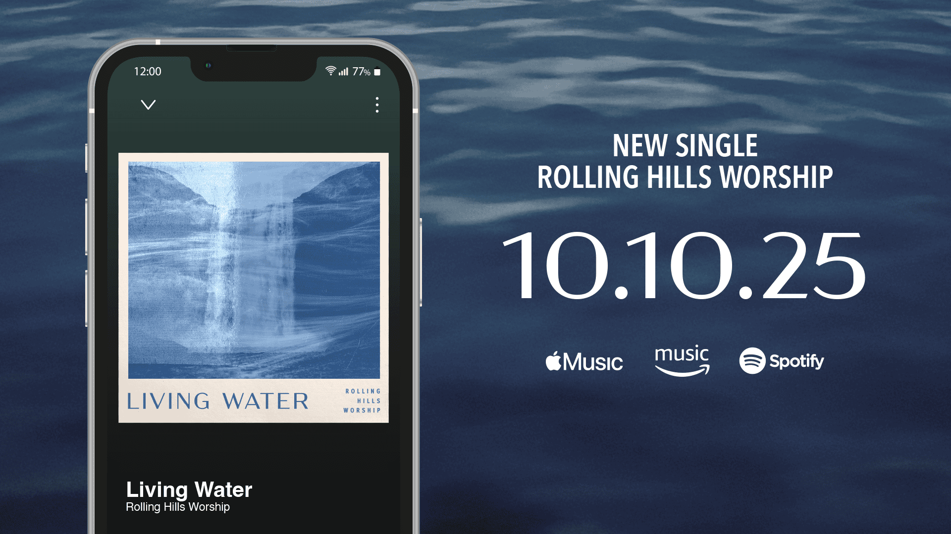 This slide links to an upcoming release of our new Rolling Hills Worship single, Living Water