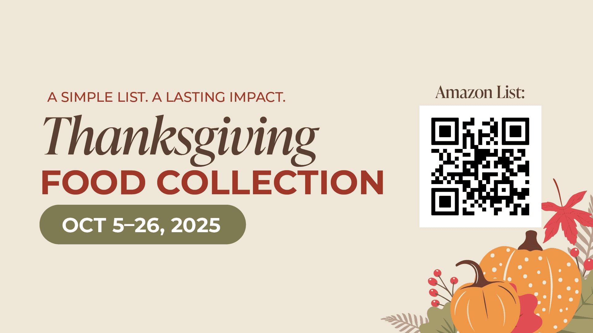This is a slide for our Thanksgiving food collection