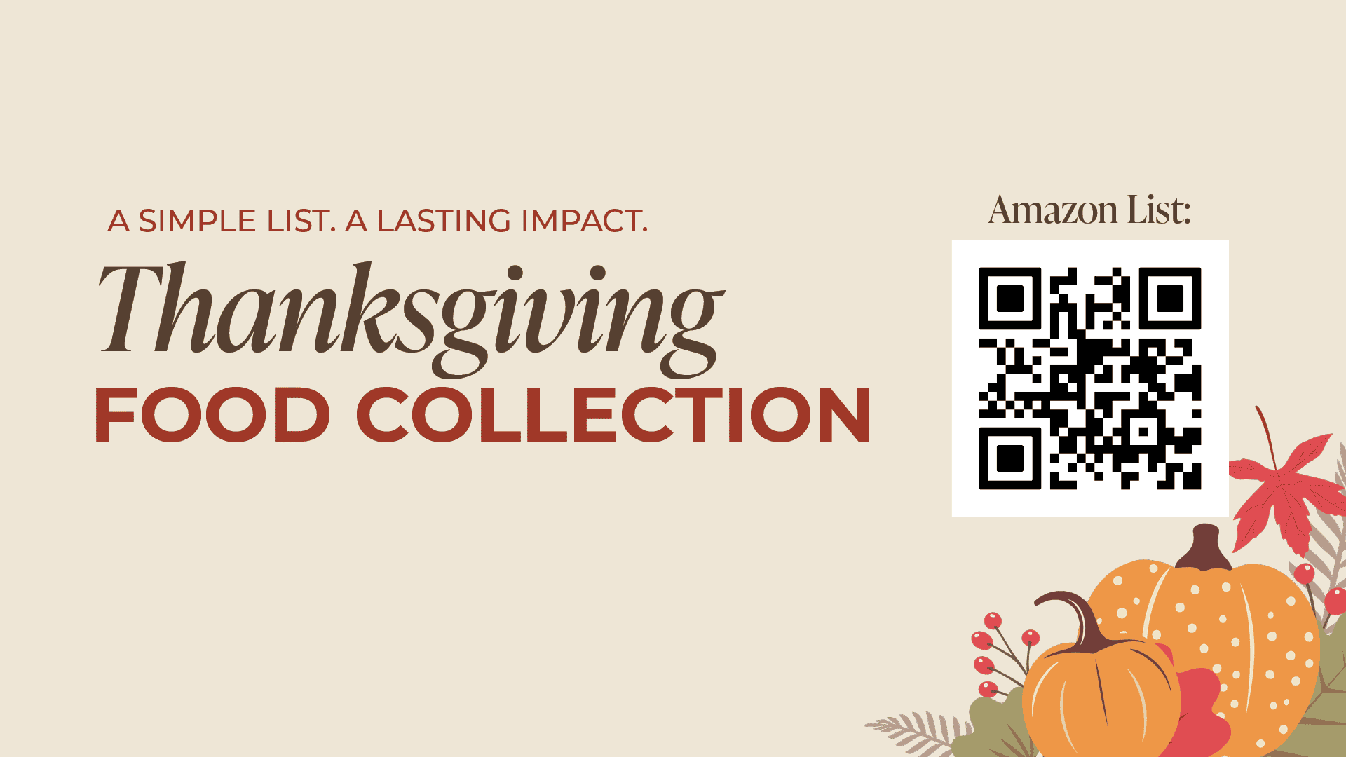 This is a slide for our Thanksgiving food collection